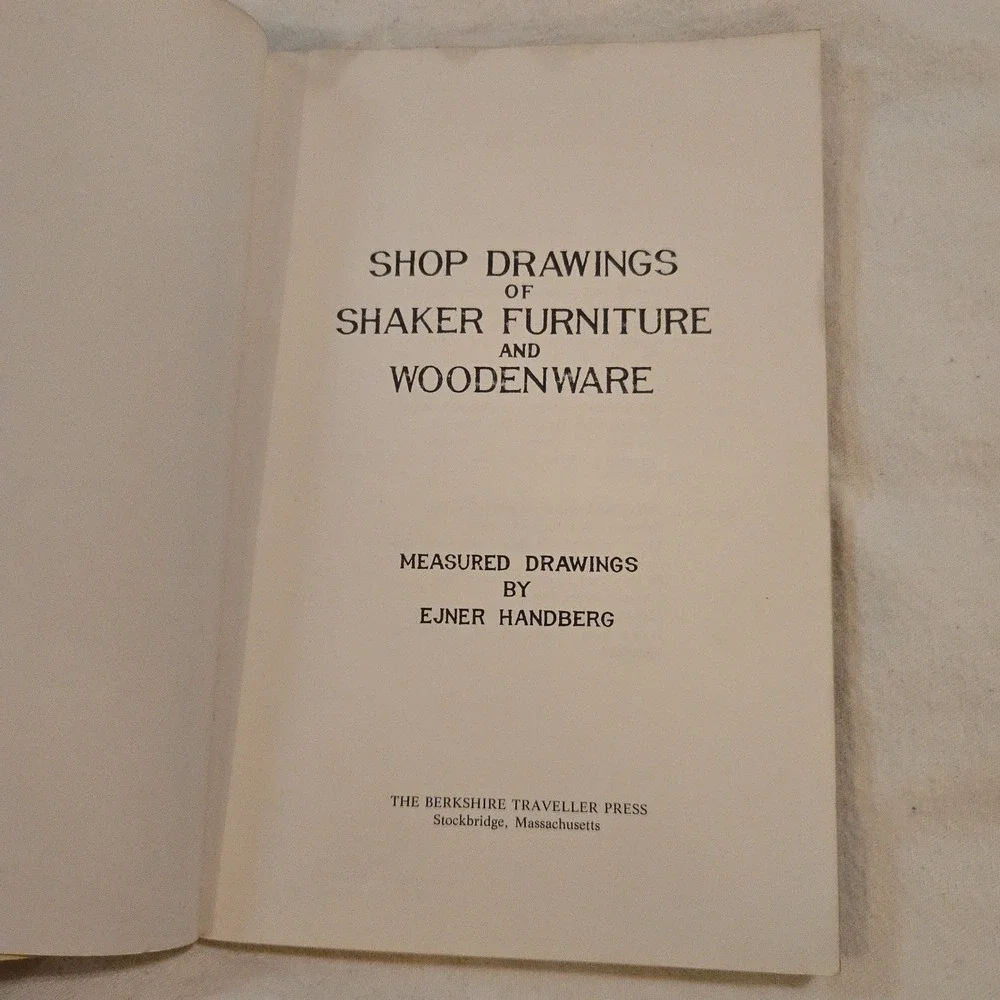 VTG Ejner Handberg Shop Drawings Of Shaker Furniture Woodenware Yellow Book 1973